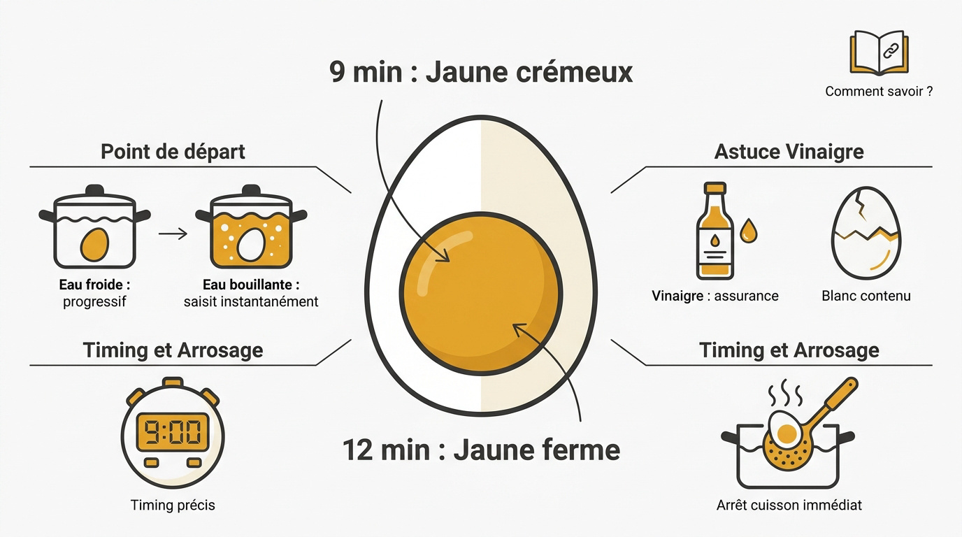 Infographie récapitulative des temps de cuisson des œufs pour un résultat parfait