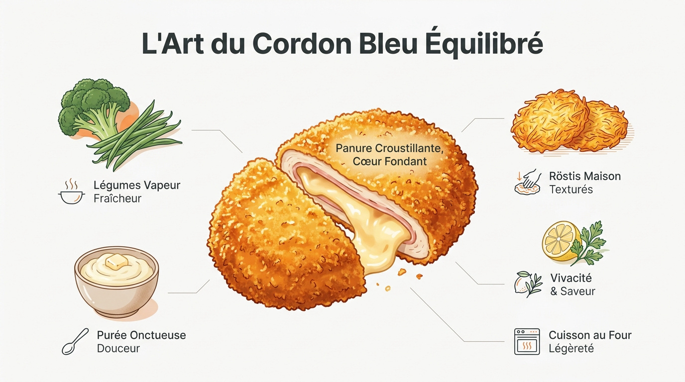 Cordon bleu doré et purée maison