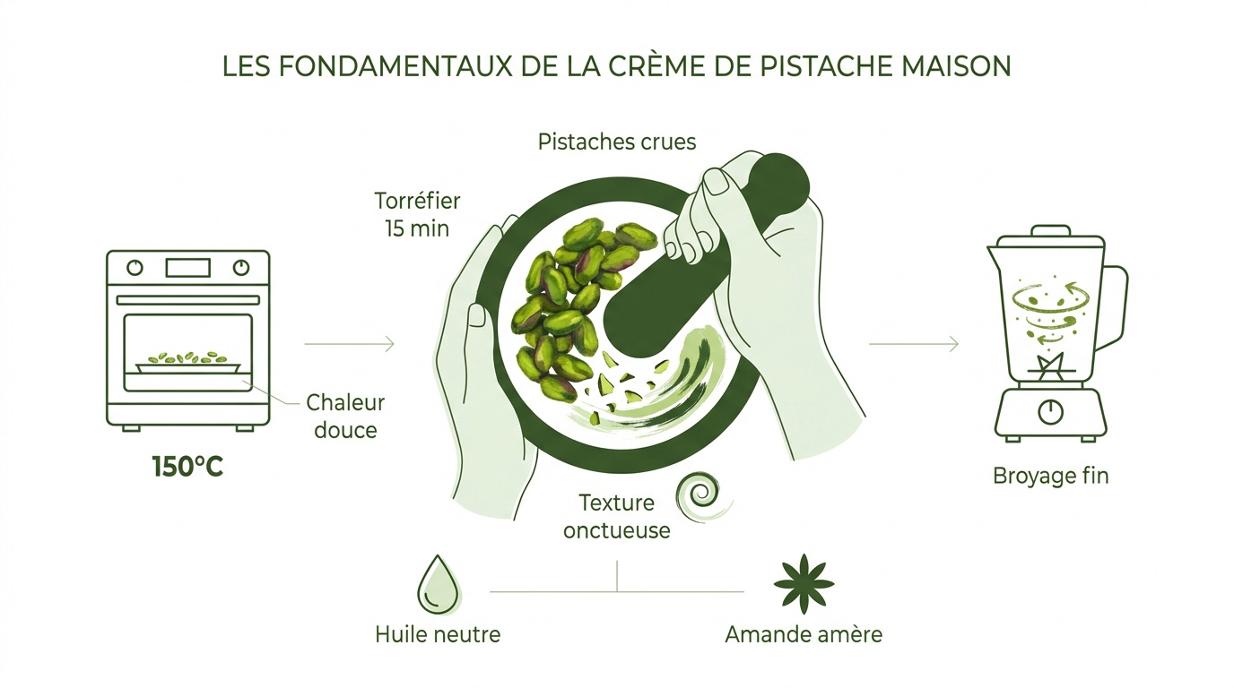 Pistaches entières et crème de pistache onctueuse