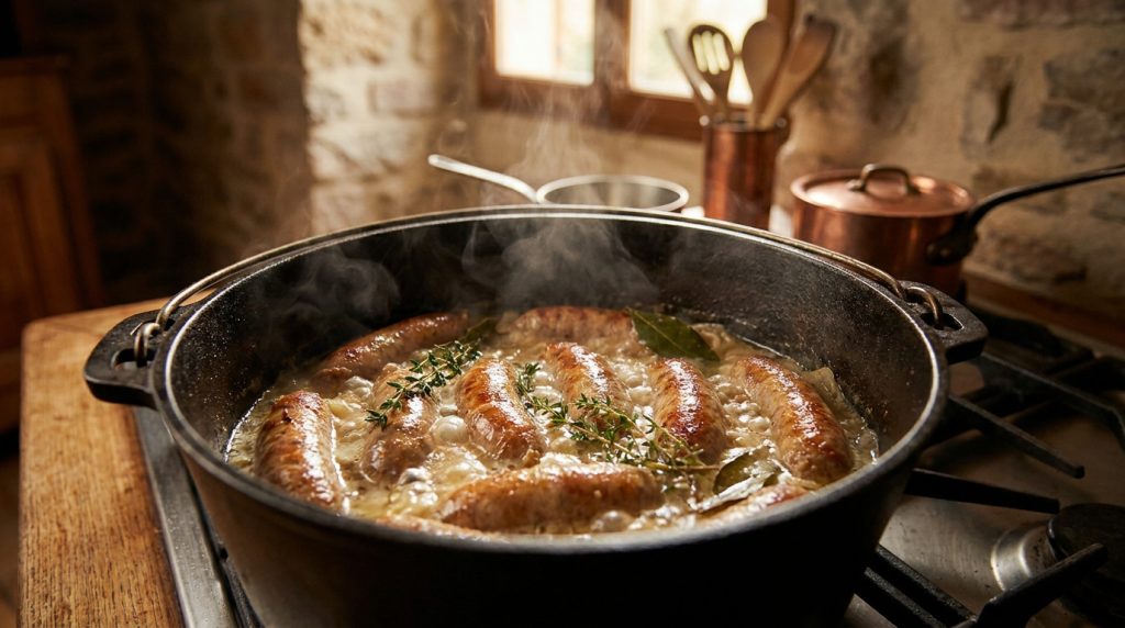 Réussir la cuisson des diots au vin blanc