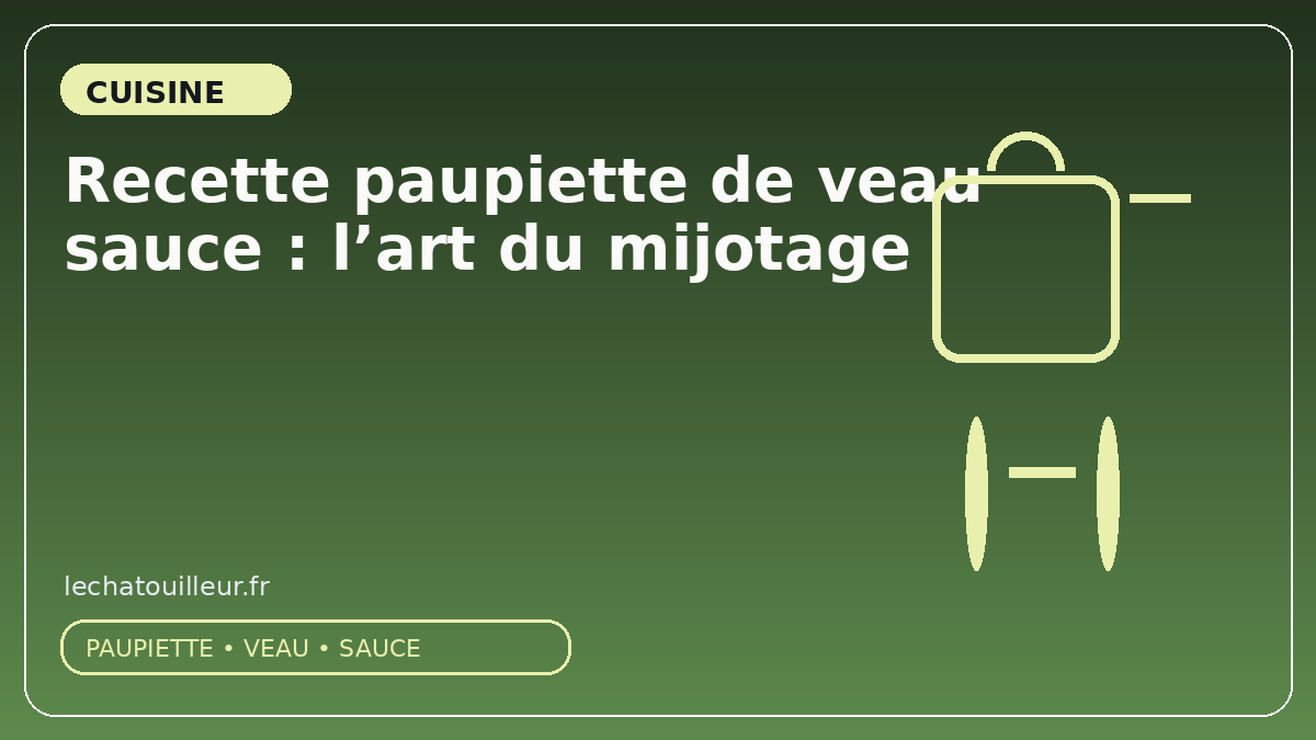 Recette paupiette de veau sauce : l’art du mijotage