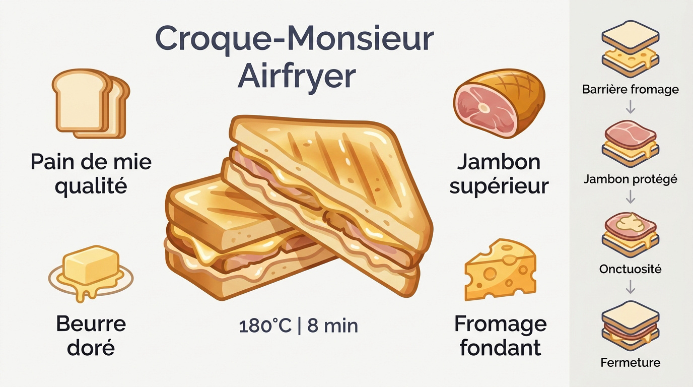 Croque-monsieur au airfryer : les secrets du croustillant