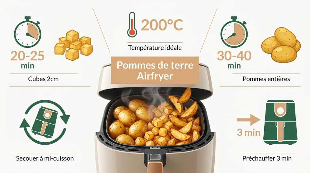 Pomme de terre au airfryer : temps de cuisson et astuces