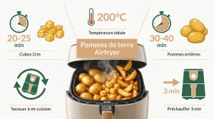 Pomme de terre au airfryer : temps de cuisson et astuces