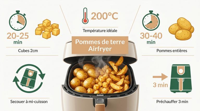 Pomme de terre au airfryer : temps de cuisson et astuces