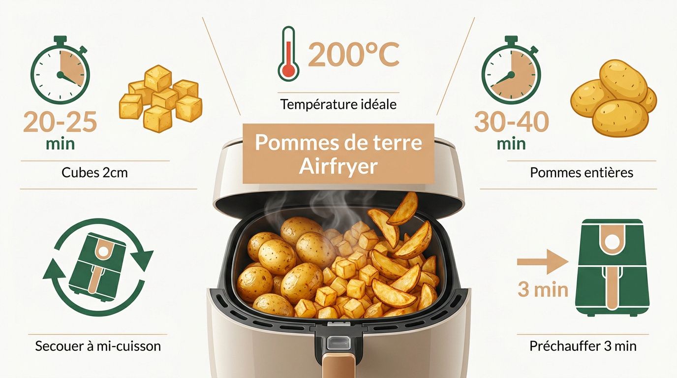 Pomme de terre au airfryer : temps de cuisson et astuces