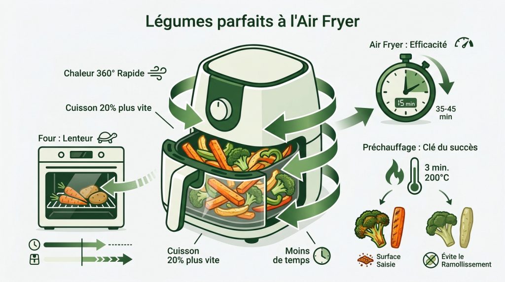Légumes au air fryer : temps de cuisson et secrets de chef