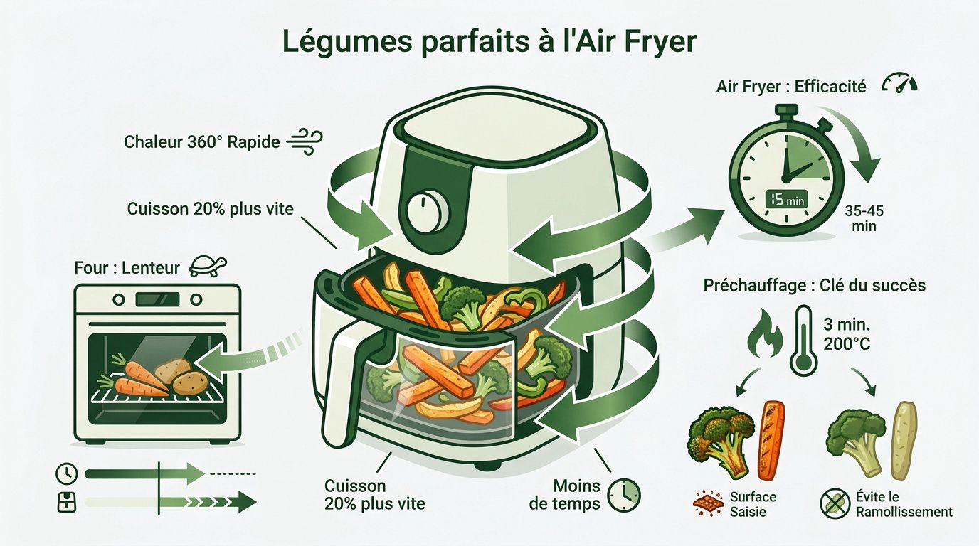 Légumes au air fryer : temps de cuisson et secrets de chef