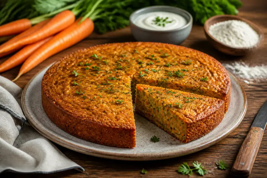 Gateau sale vegetalien a la carotte
