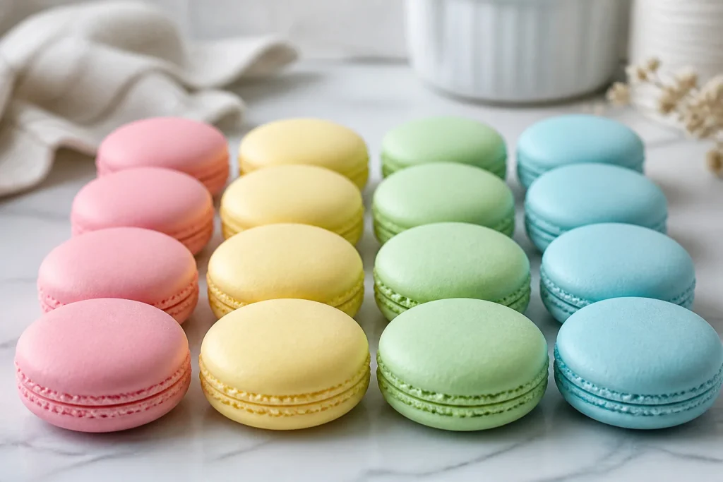 Delicieux macarons pastel