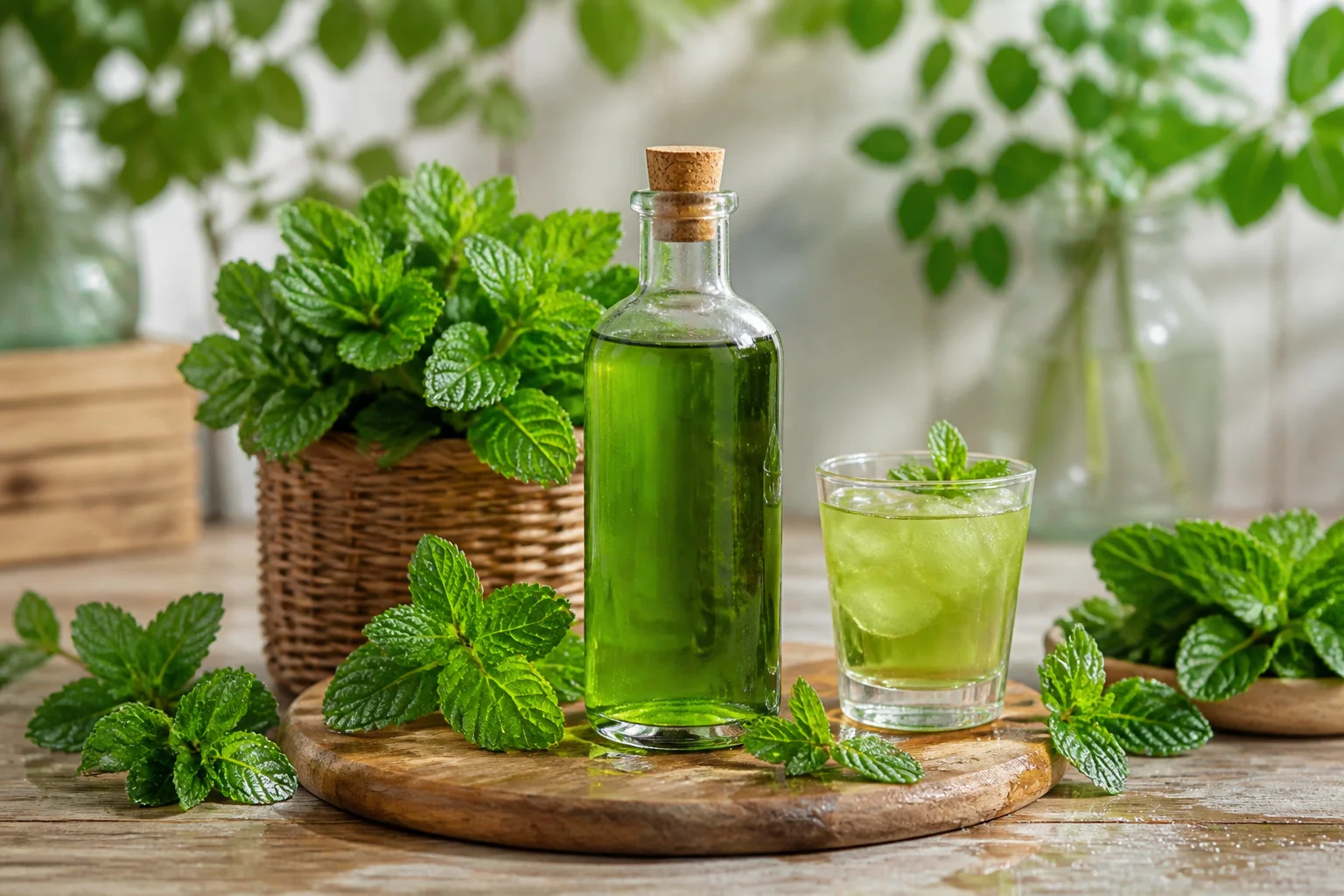 Sirops de menthe maison et boisson fraiche