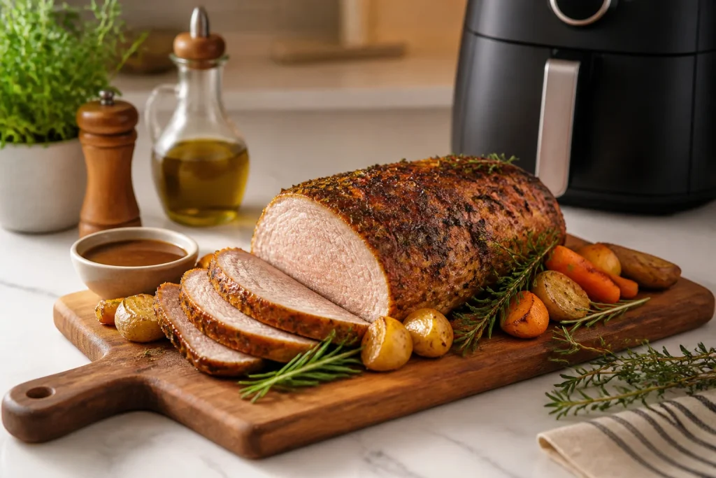 Roti de porc dore et juteux