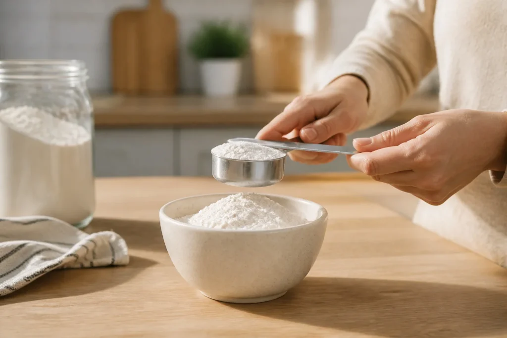 50g de farine : la mesure parfaite à la cuillère