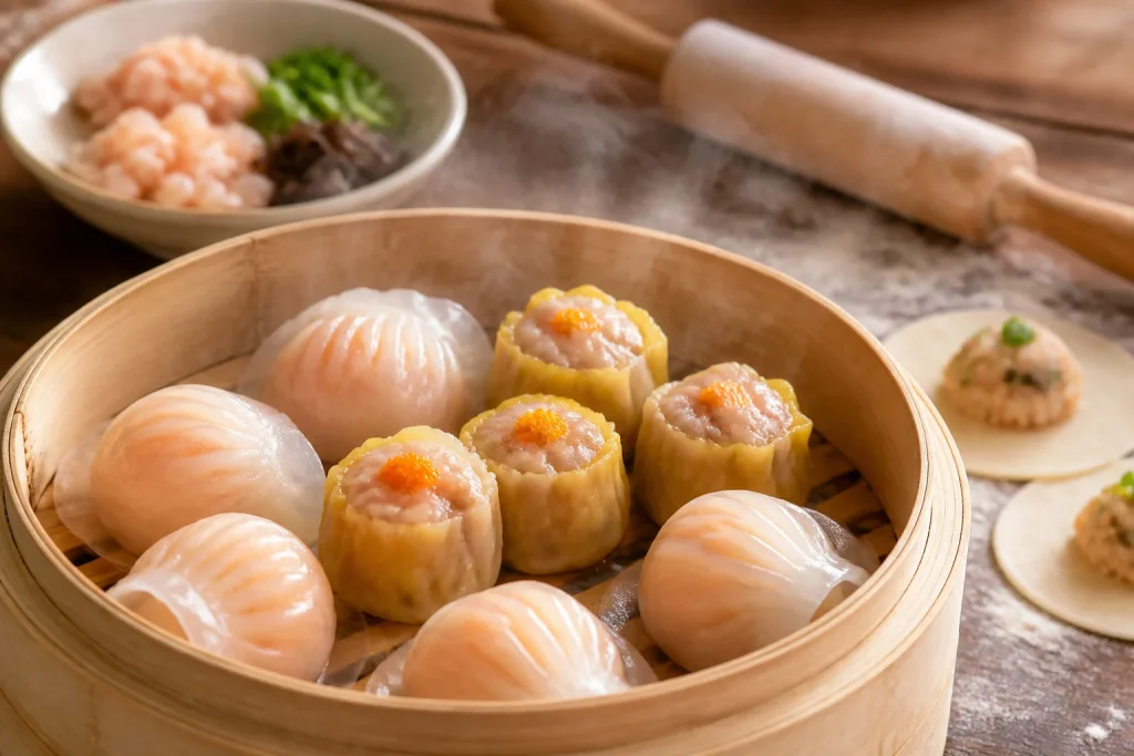 Delicieux dim sum a la vapeur