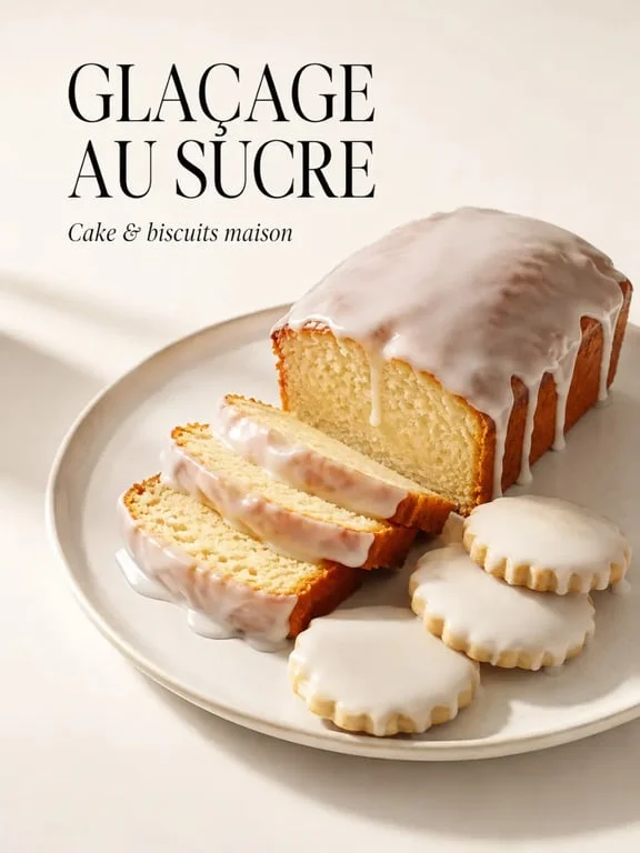Glaçage sucre glace brillant sur cake et biscuits