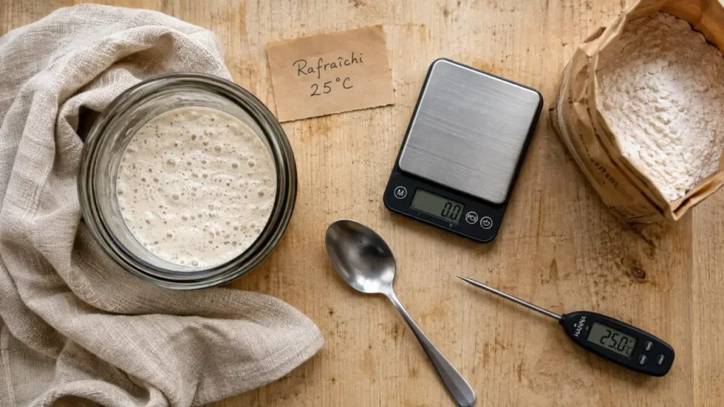 Levain maison : température idéale, rafraîchis et erreurs qui bloquent la pousse